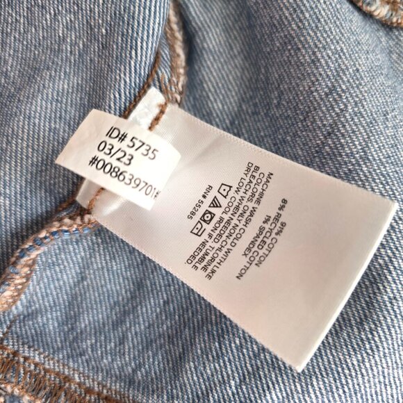 Express Denim Crop Corset Top Sweetheart Neckline Zipper Back Spaghetti Straps - Picture 11 of 11